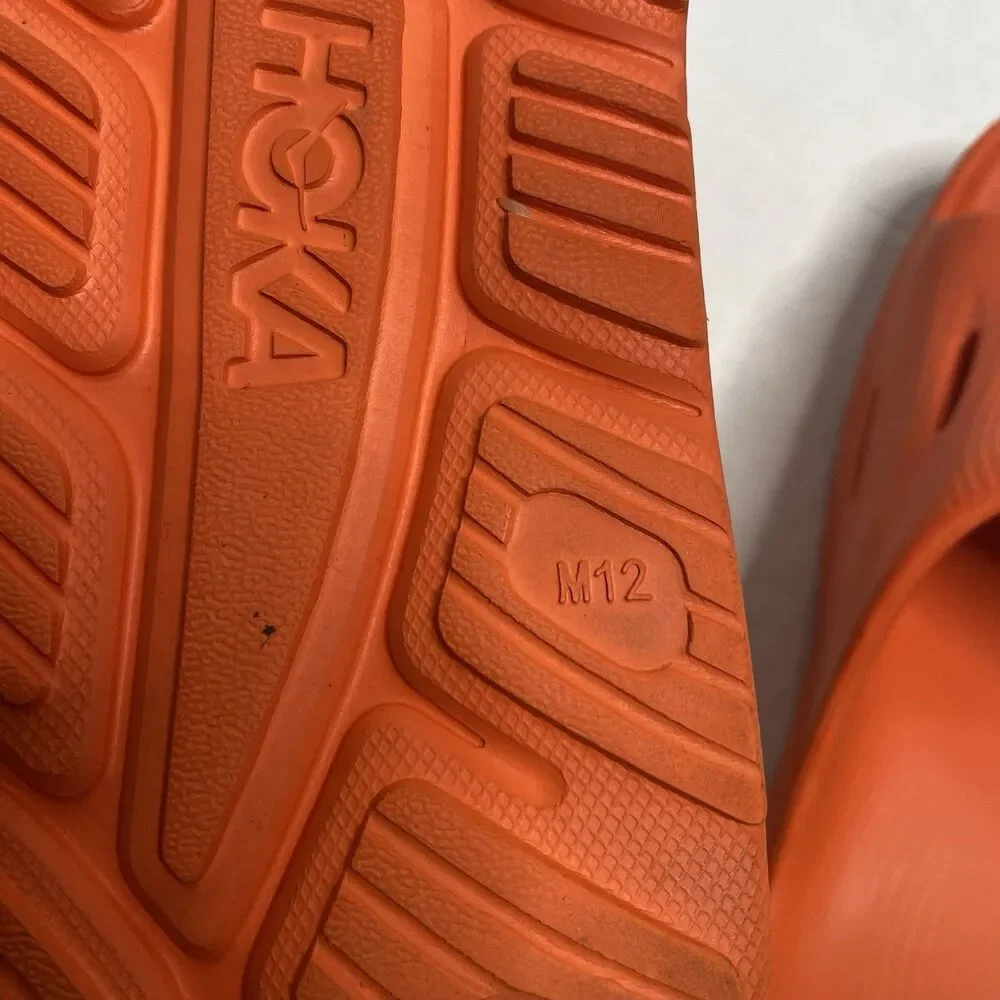 Hoka One One Slide 3 Sandals Mens 12 Orange Ora Recovery Comfort Shoes